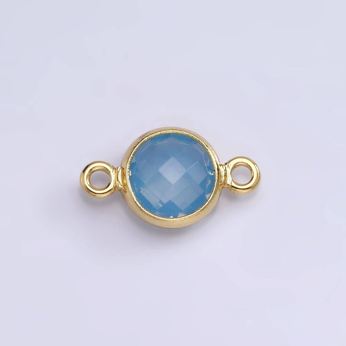 Mini 14k Gold Filled Cubic Zirconia Link Connector Color Faceted Crystal Charm Connector Birthstone Link Connector G-742~G-753