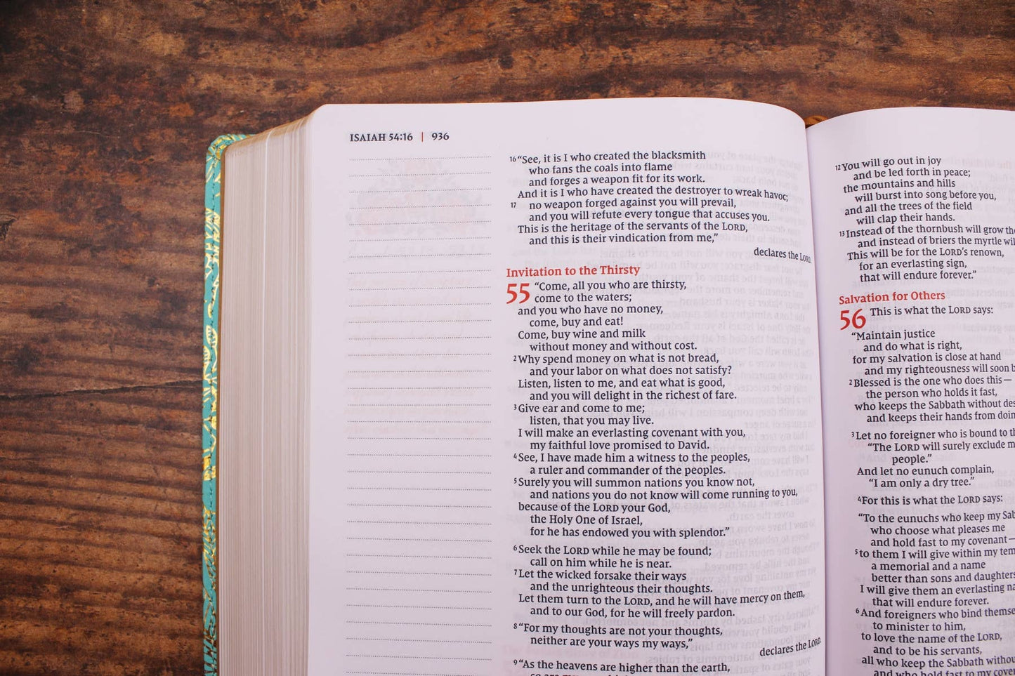 NIV Journal The Word Bible For Women Leathersoft Teal/Gold
