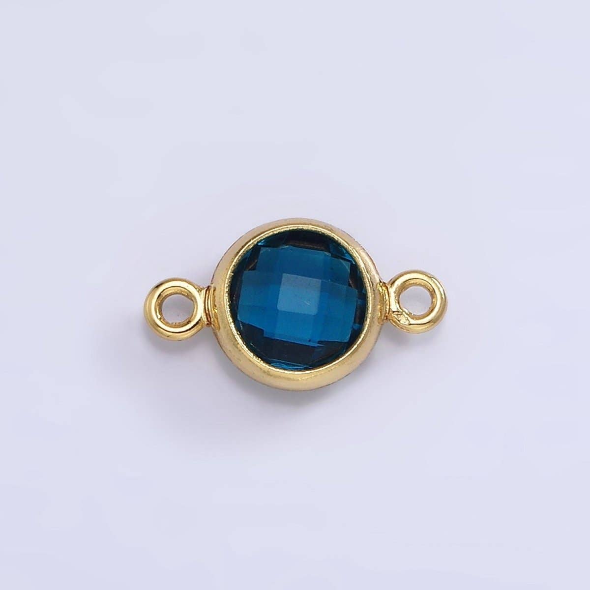 Mini 14k Gold Filled Cubic Zirconia Link Connector Color Faceted Crystal Charm Connector Birthstone Link Connector G-742~G-753