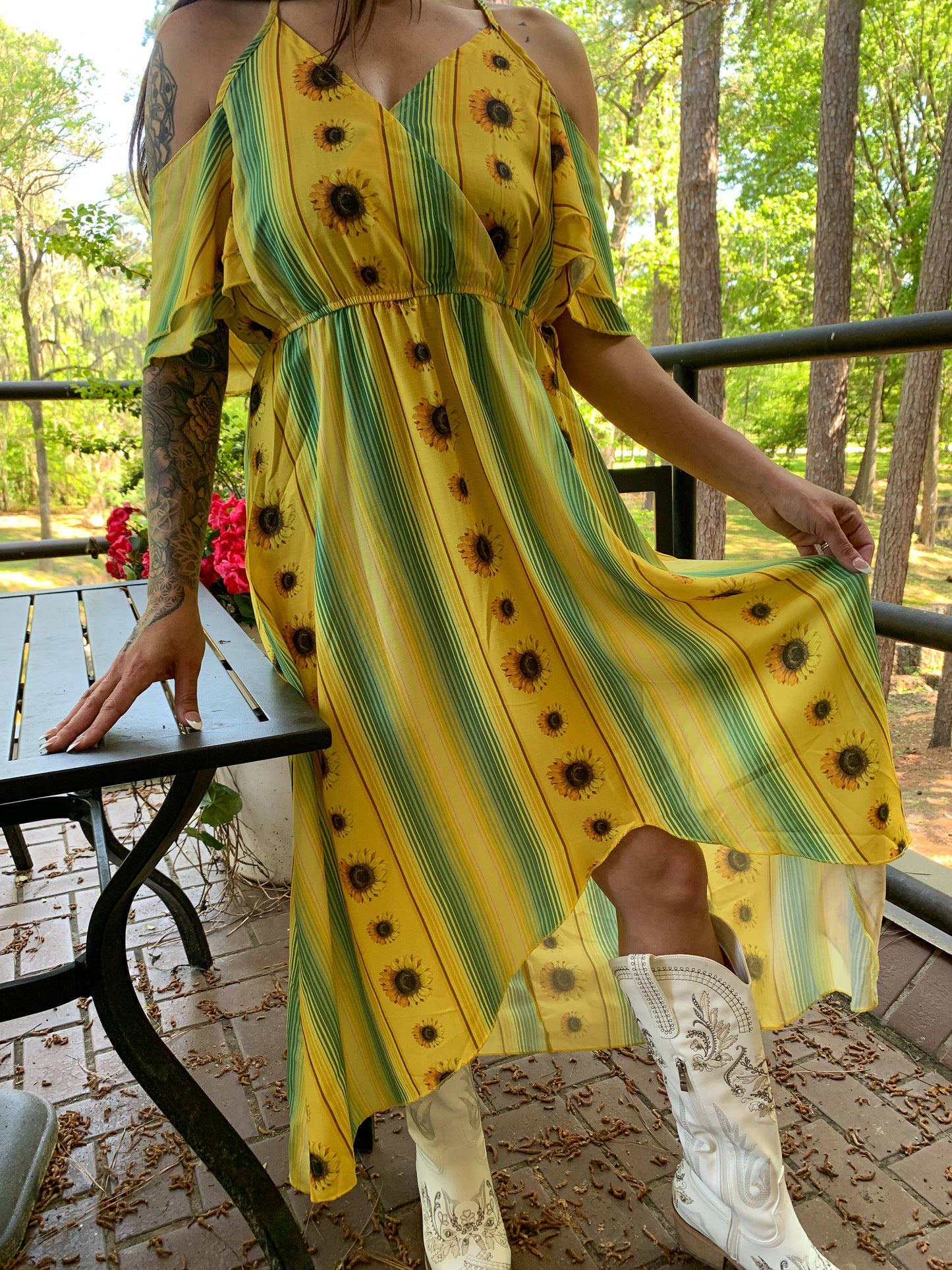 Broken Bow Cold Shoulder Maxi Dress -