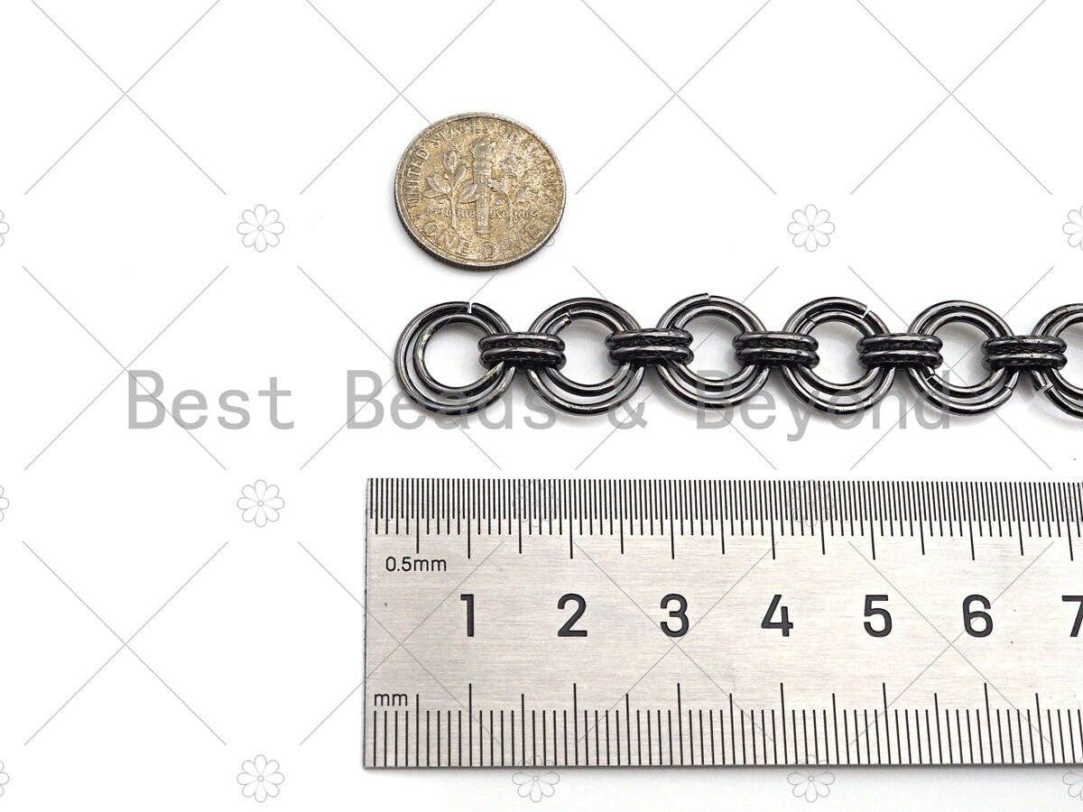 High Quality Hand Made Double Cirle Chain, 18K Real Gold Pla