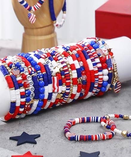 Patriotic charm bracelets