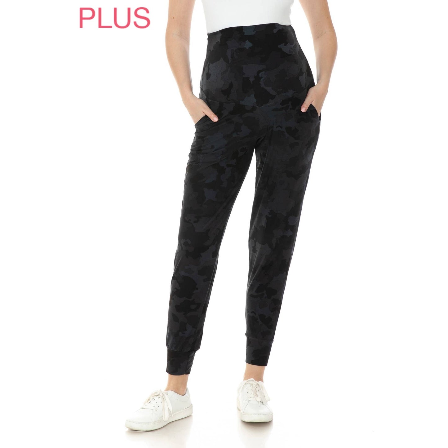 Plus Size Buttery Soft Maternity Comfort Print Joggers
