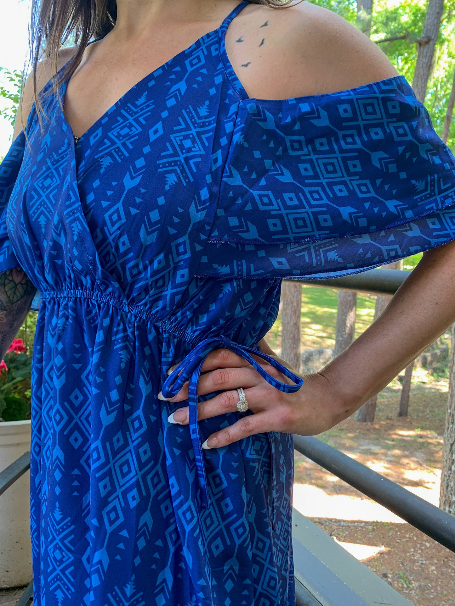Broken Bow Cold Shoulder Maxi Dress -