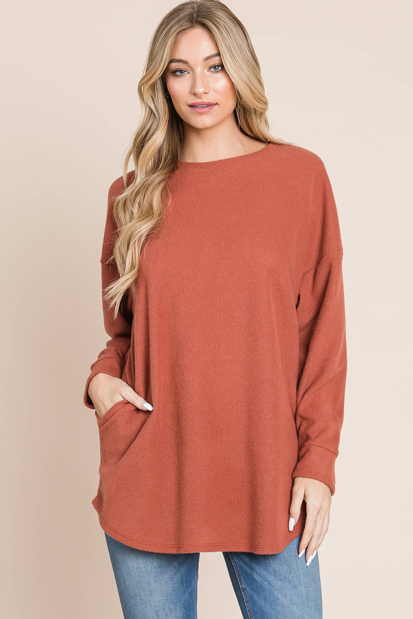 Soft Cozy Knit Long Sleeve Top