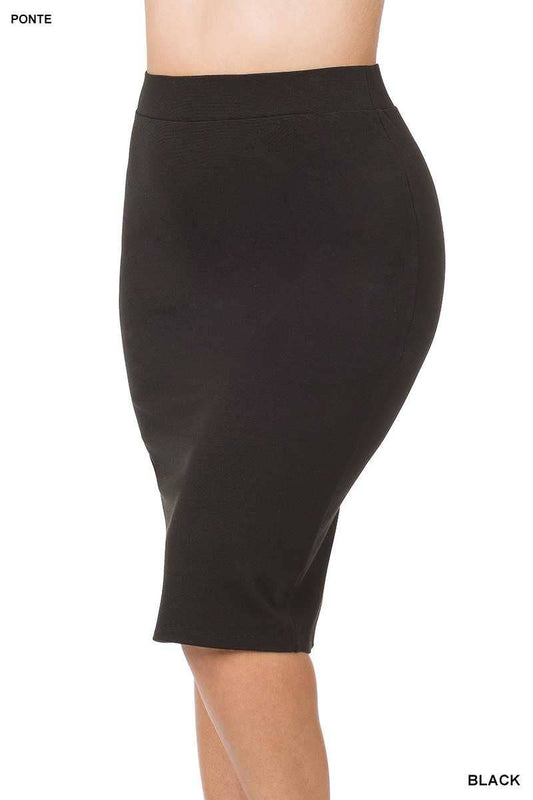 Plus Ponte Basic Knee Skirt