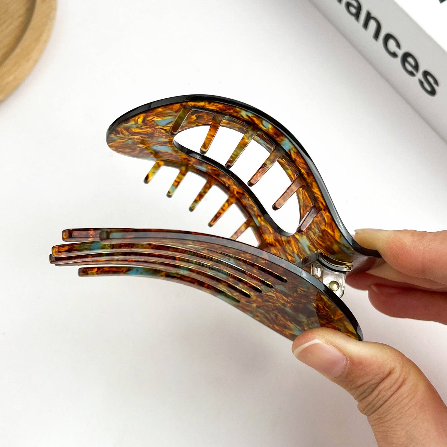 Acetate Classic Colorful Flat Hair Clips, Stylish Barrettes
