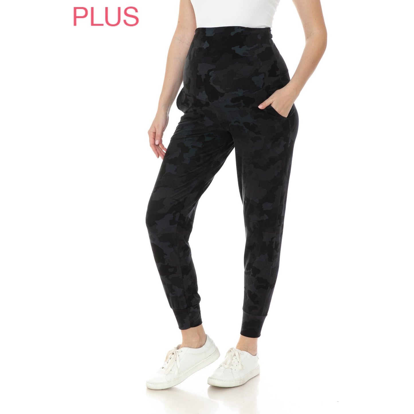 Plus Size Buttery Soft Maternity Comfort Print Joggers
