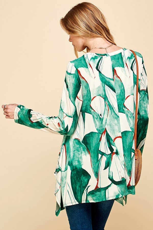 Woman Print All Over Long Sleeve Tunic