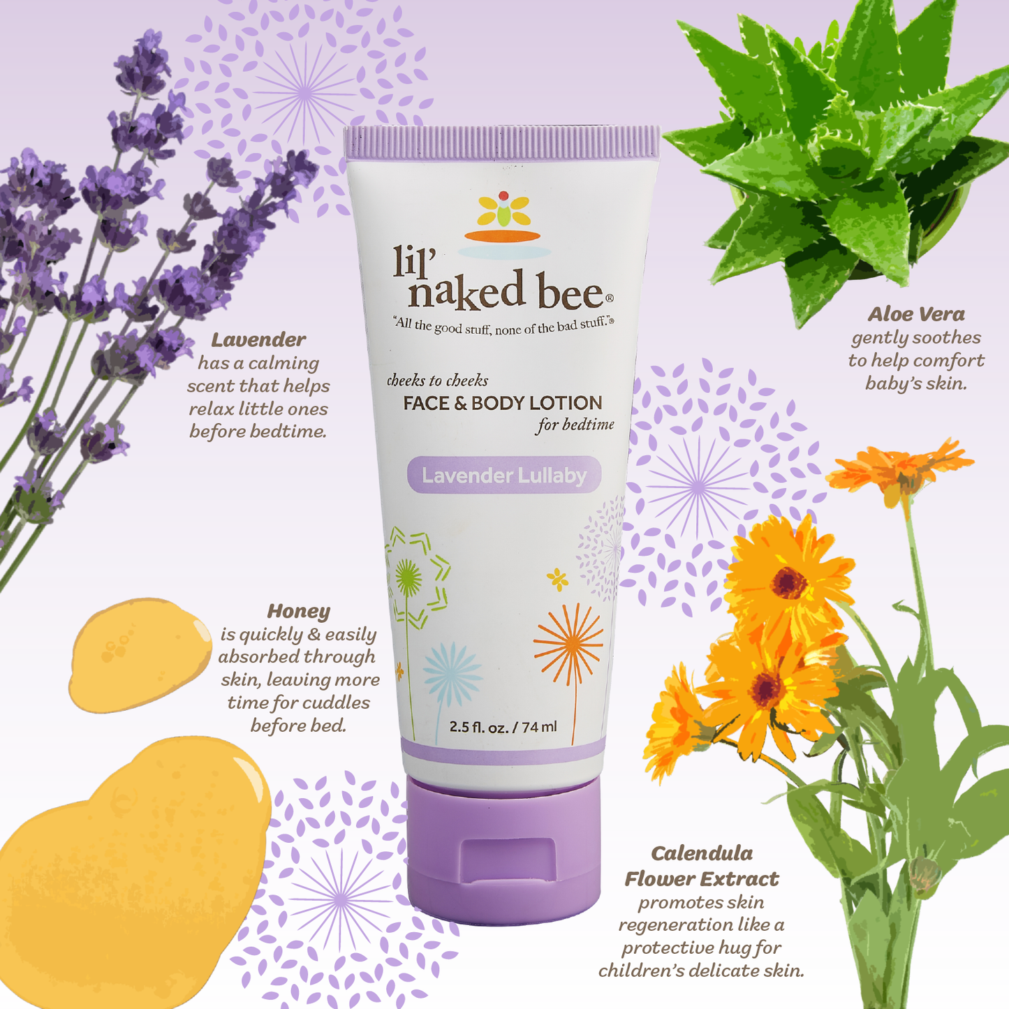 2.5 oz. Lavender Lullaby Cheeks to Cheeks Face & Body Lotion