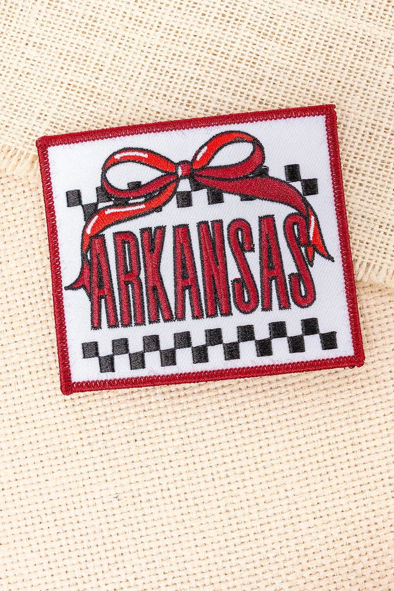 Bow Arkansas Check Embroidered Patch