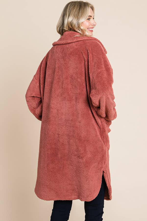 Double Breast Solid Long Coat