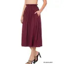 Paperbag Waist Midi Skirt With Pockets