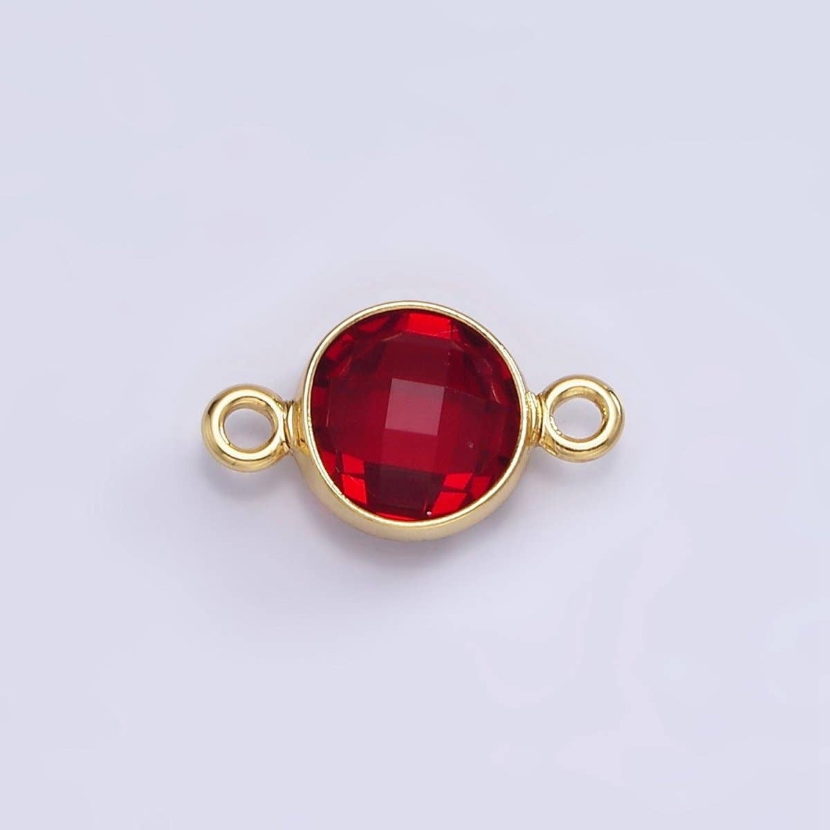Mini 14k Gold Filled Cubic Zirconia Link Connector Color Faceted Crystal Charm Connector Birthstone Link Connector G-742~G-753