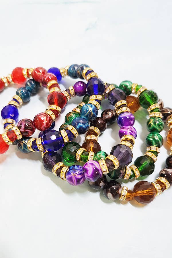 Cat Eye Stone Beaded Stretch Bracelet