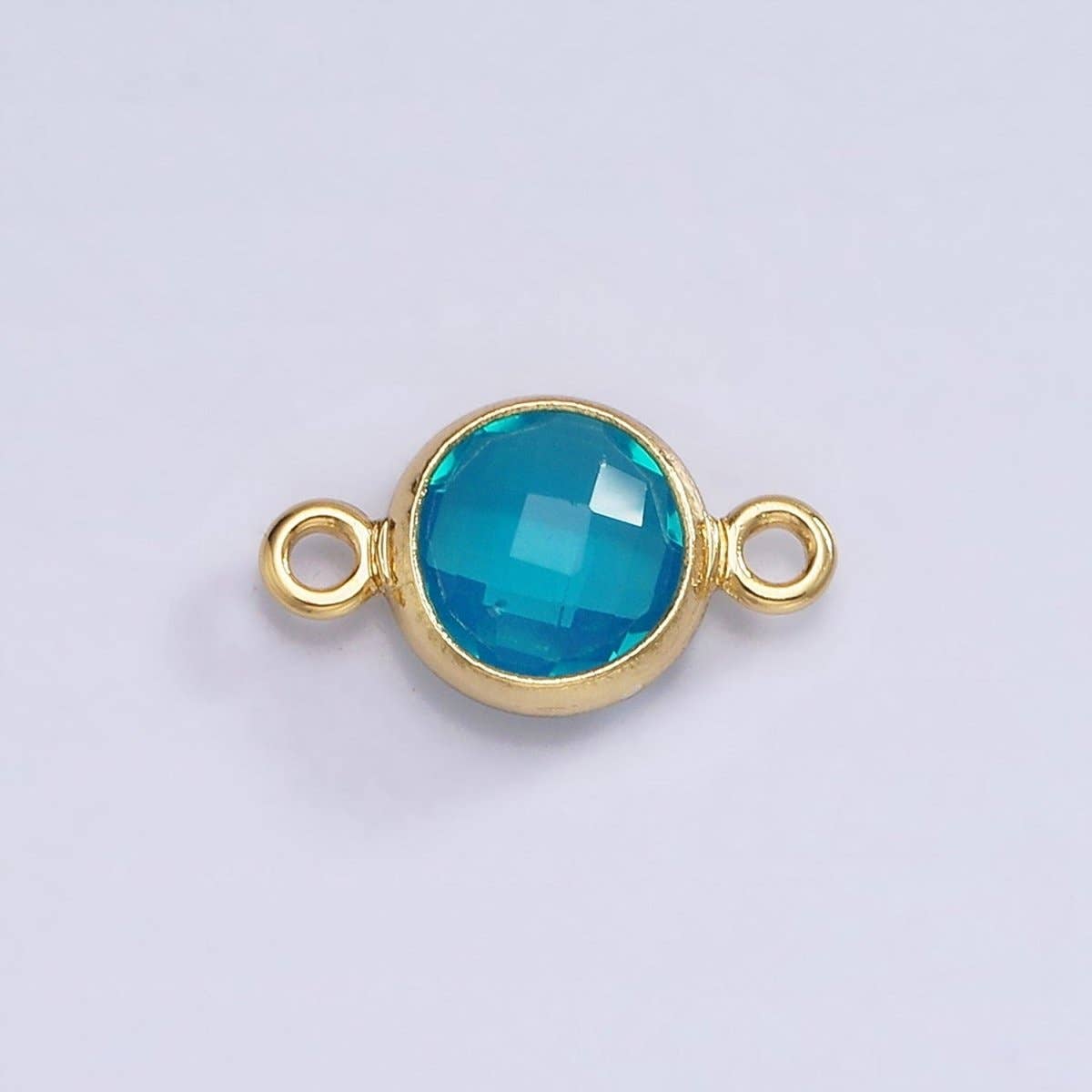 Mini 14k Gold Filled Cubic Zirconia Link Connector Color Faceted Crystal Charm Connector Birthstone Link Connector G-742~G-753