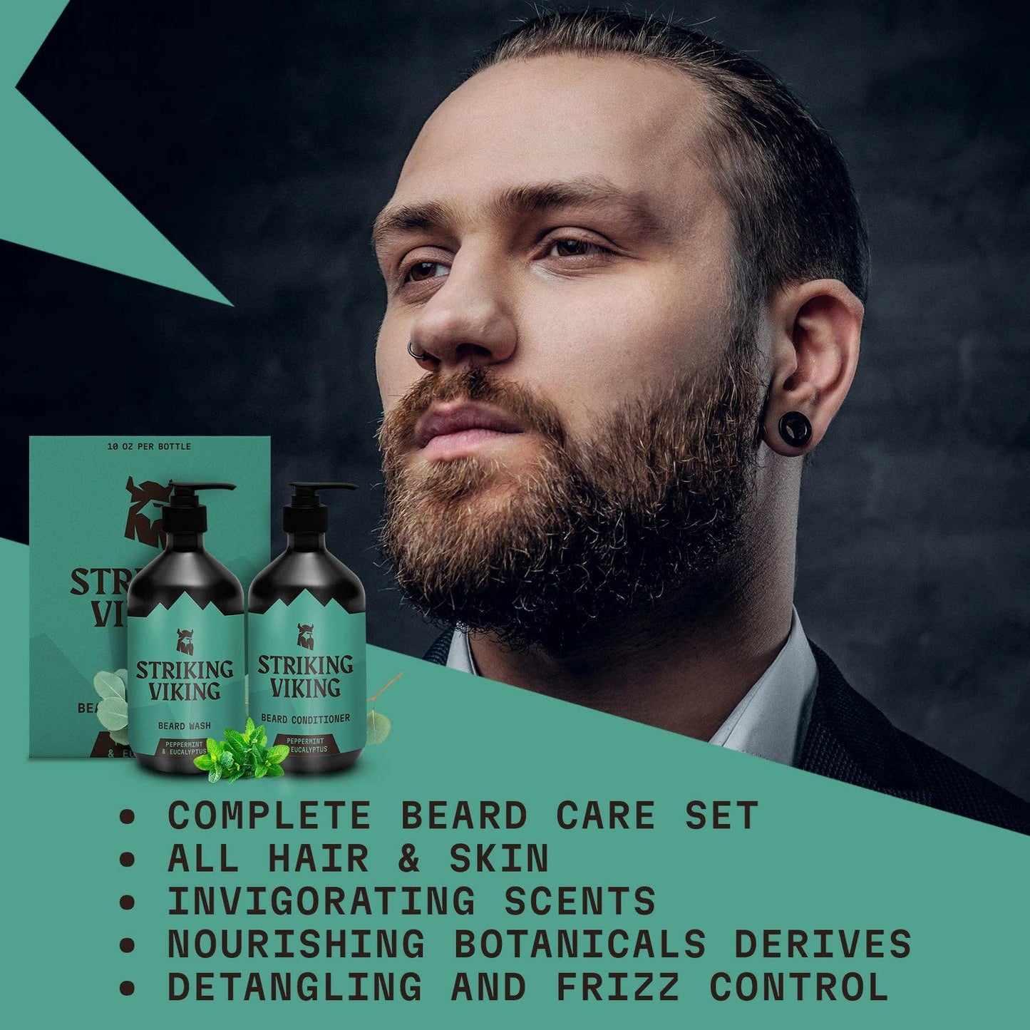 Beard Wash & Conditioner Set (Natural Peppermint & Eucalyptus)