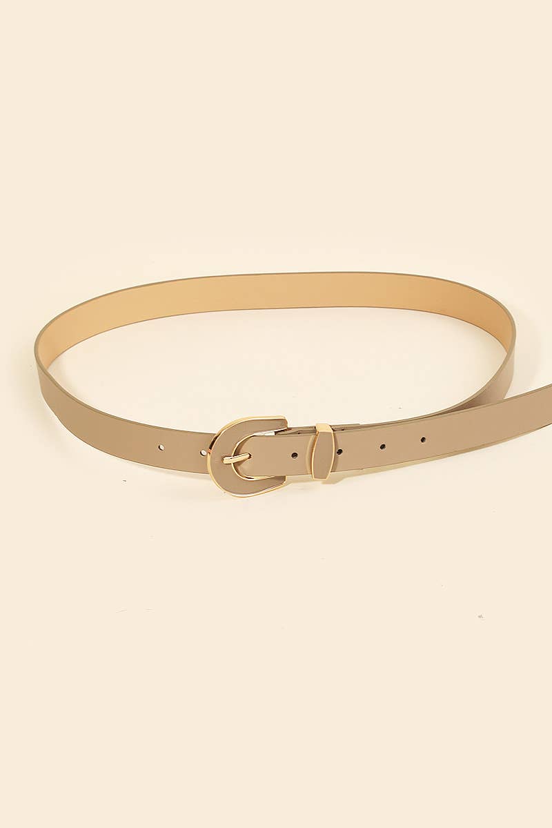 Enamel Buckle Faux Leather Belt