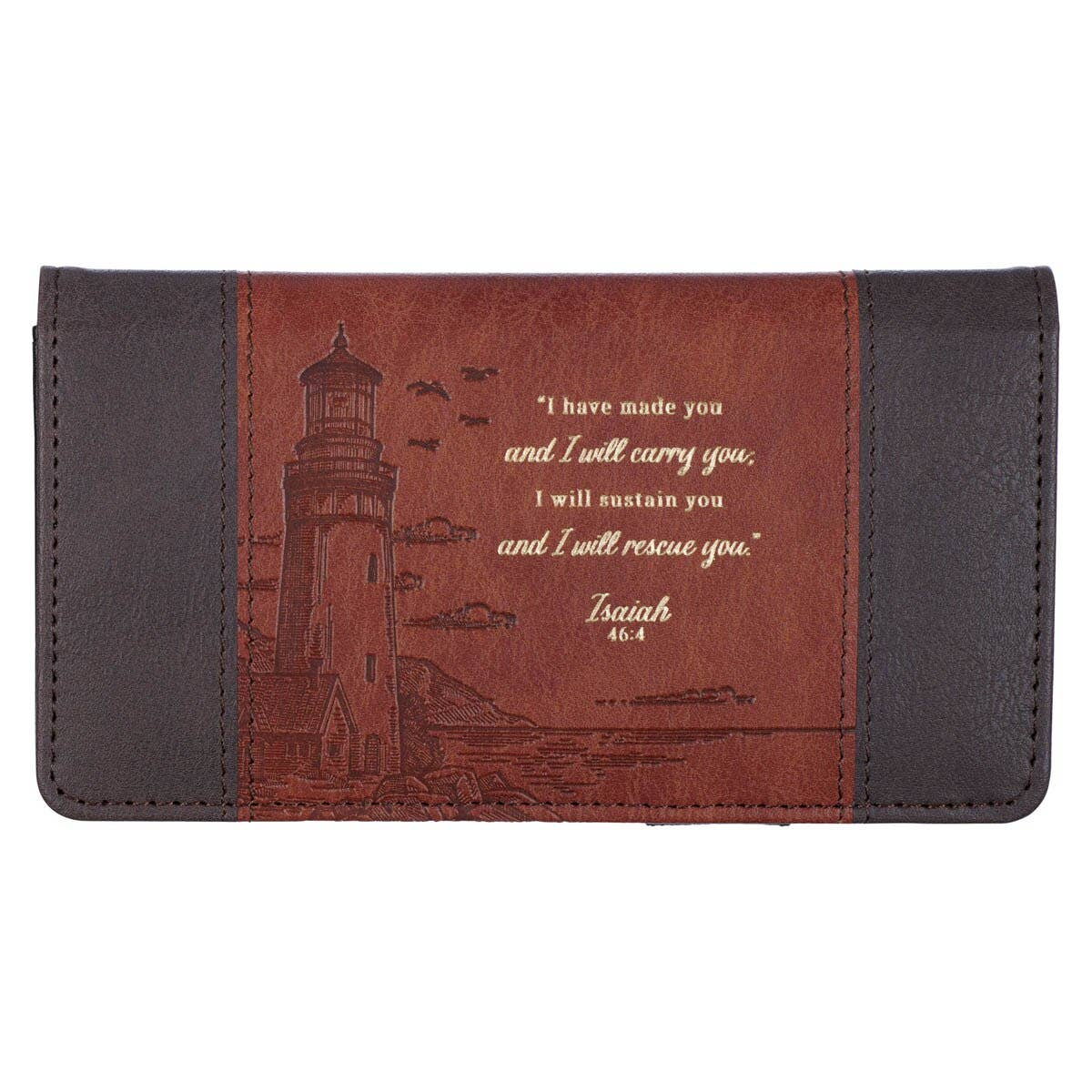 Checkbook Wallet Two-tone Brown I Will Carry You Isa. 46:4