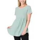 Short Sleeve Empire Waist Shirring Top