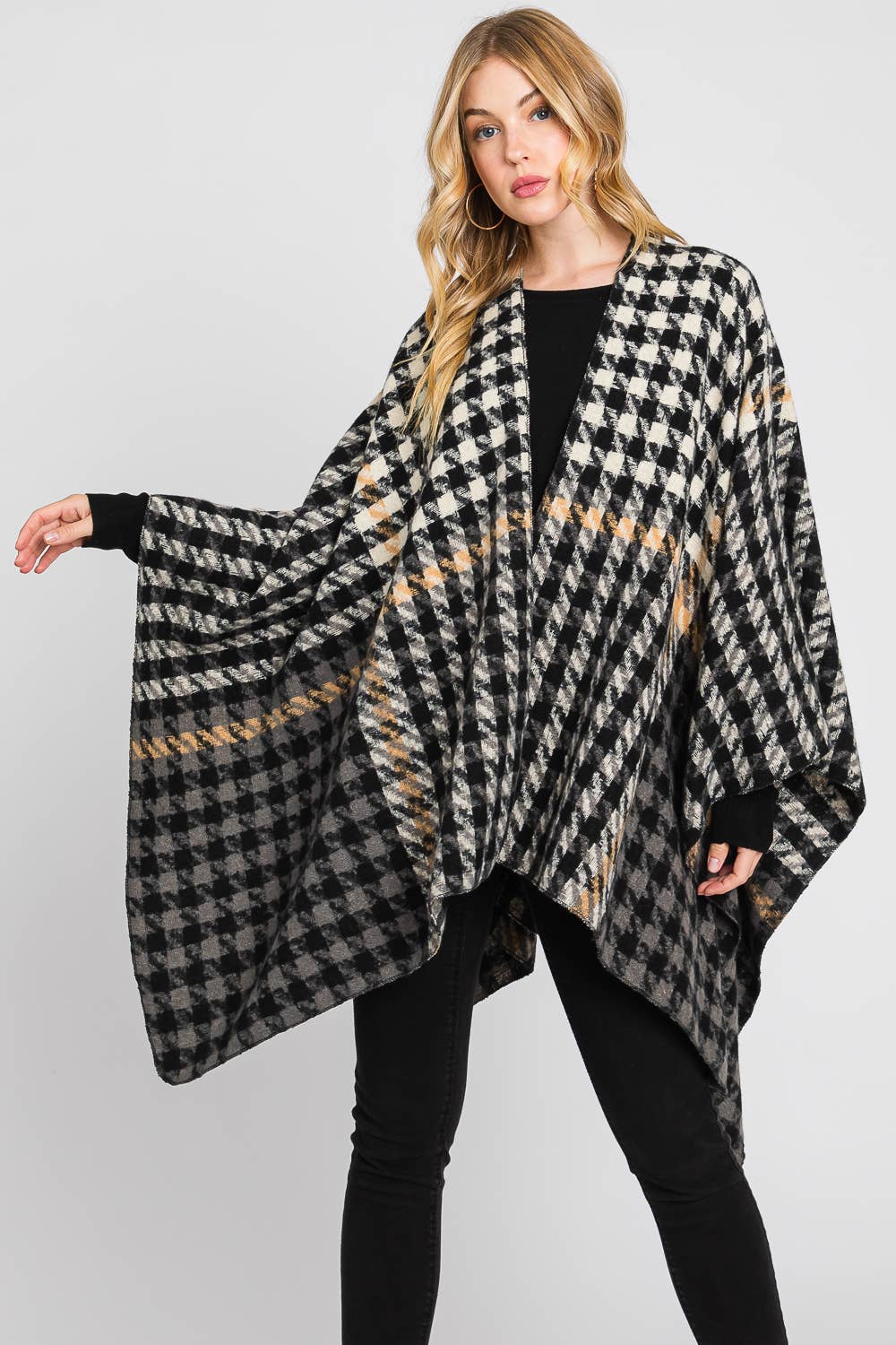 Houndstooth Pattern Ruana
