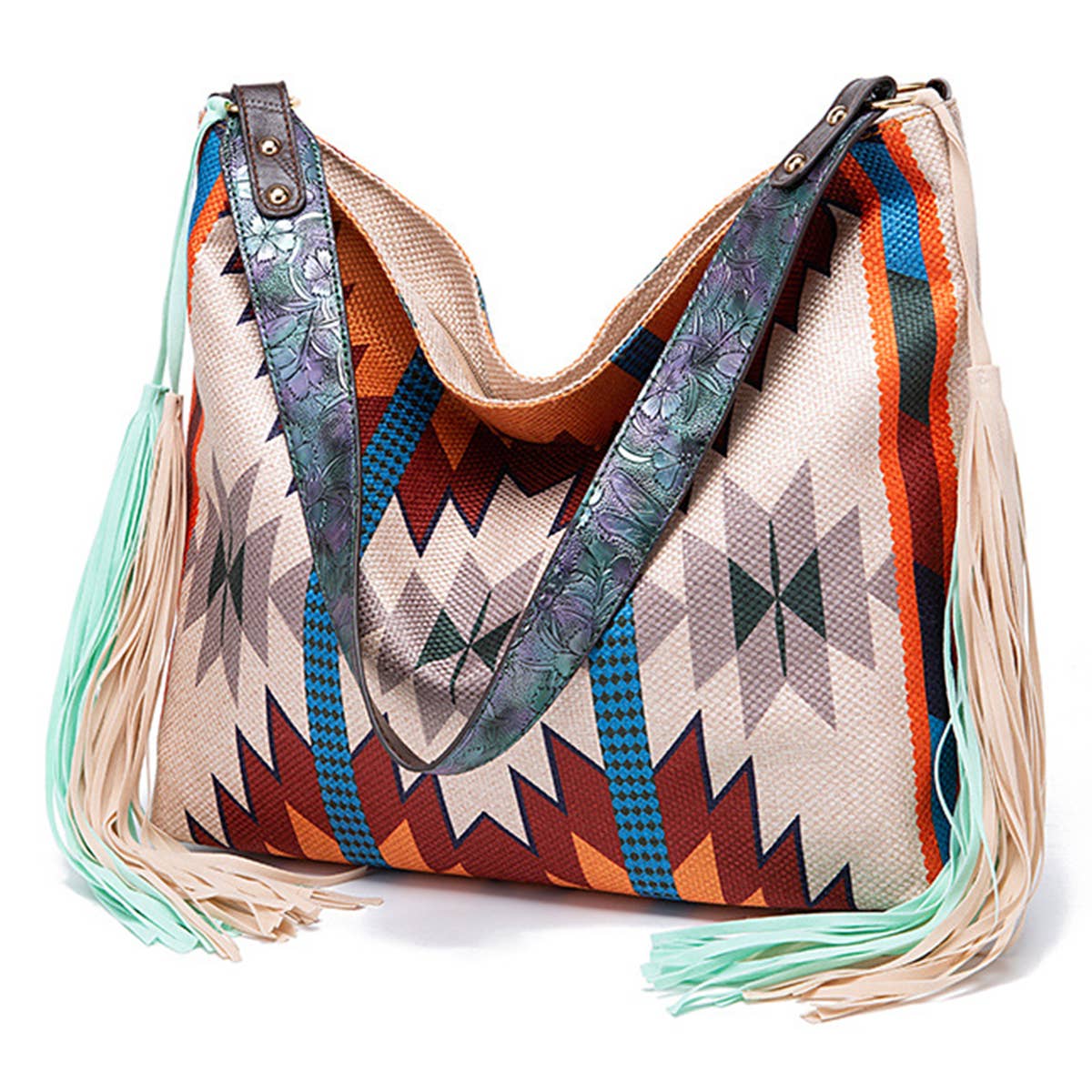 Canvas Ethnic Travel Tassel Bag