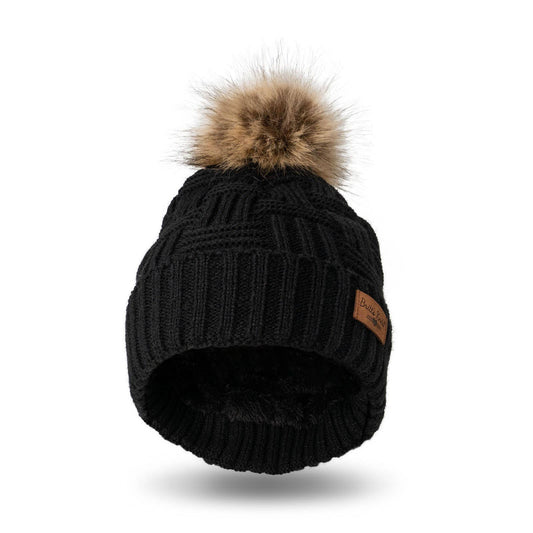 Britt's Knits Plush Lined Knit Pom Hat