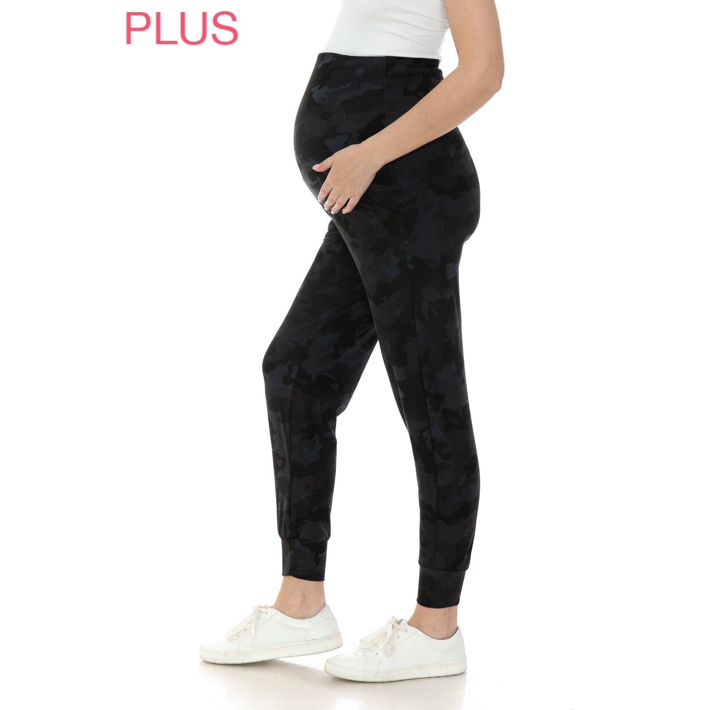 Plus Size Buttery Soft Maternity Comfort Print Joggers