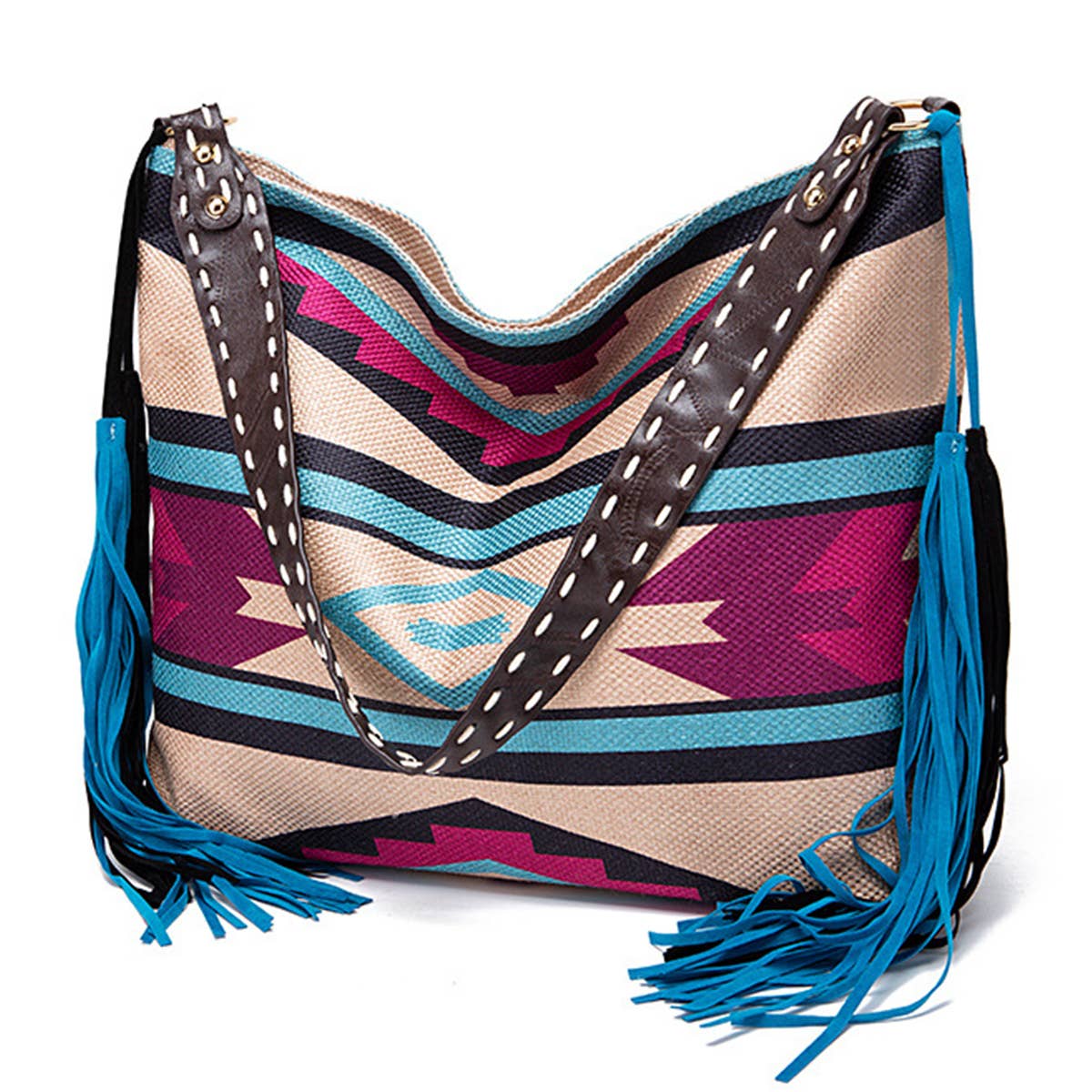Canvas Ethnic Travel Tassel Bag