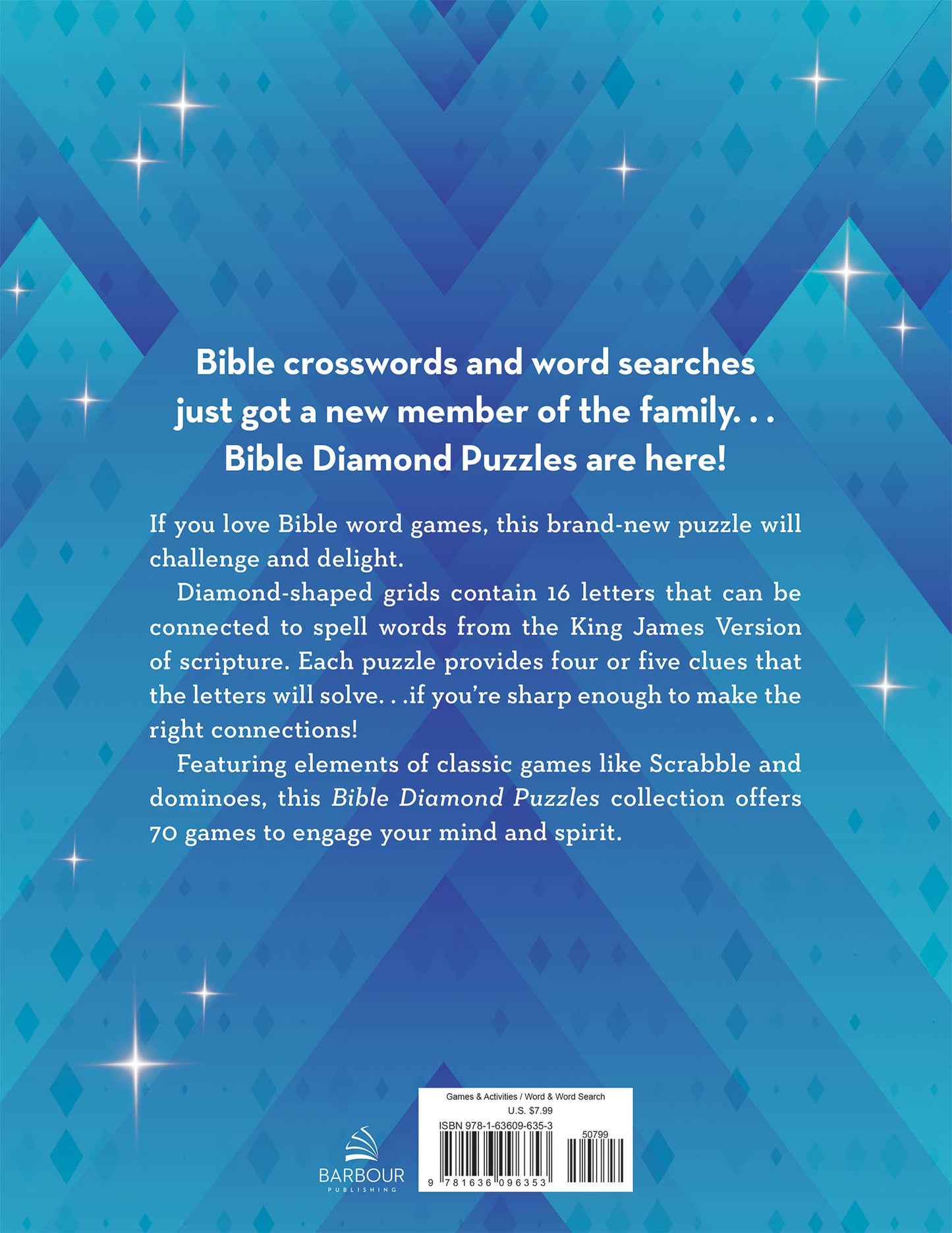 Bible Diamond Puzzles Large Print : 70 Sparkling Word Games!