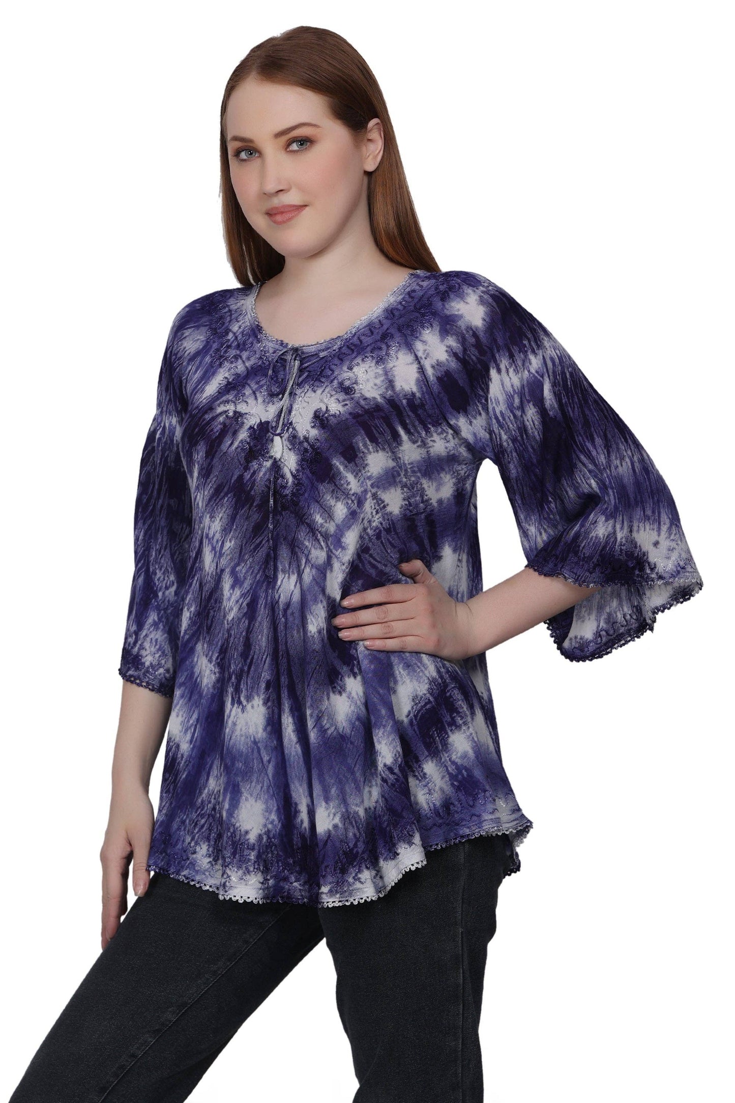3/4 Sleeve Flowy Blouse