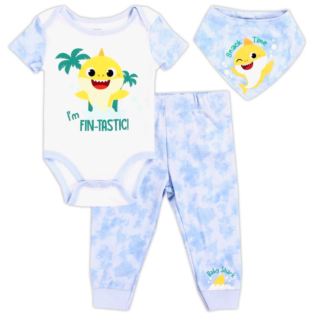 BABY SHARK Boys Newborn 3-Piece Set