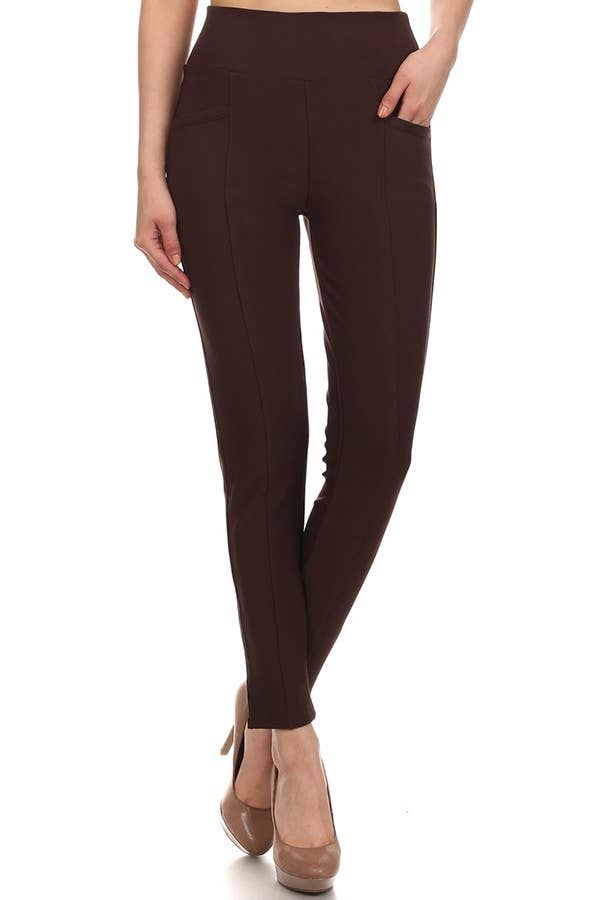 Sherpa Fur Lined Mid Rise Elastic Leggings