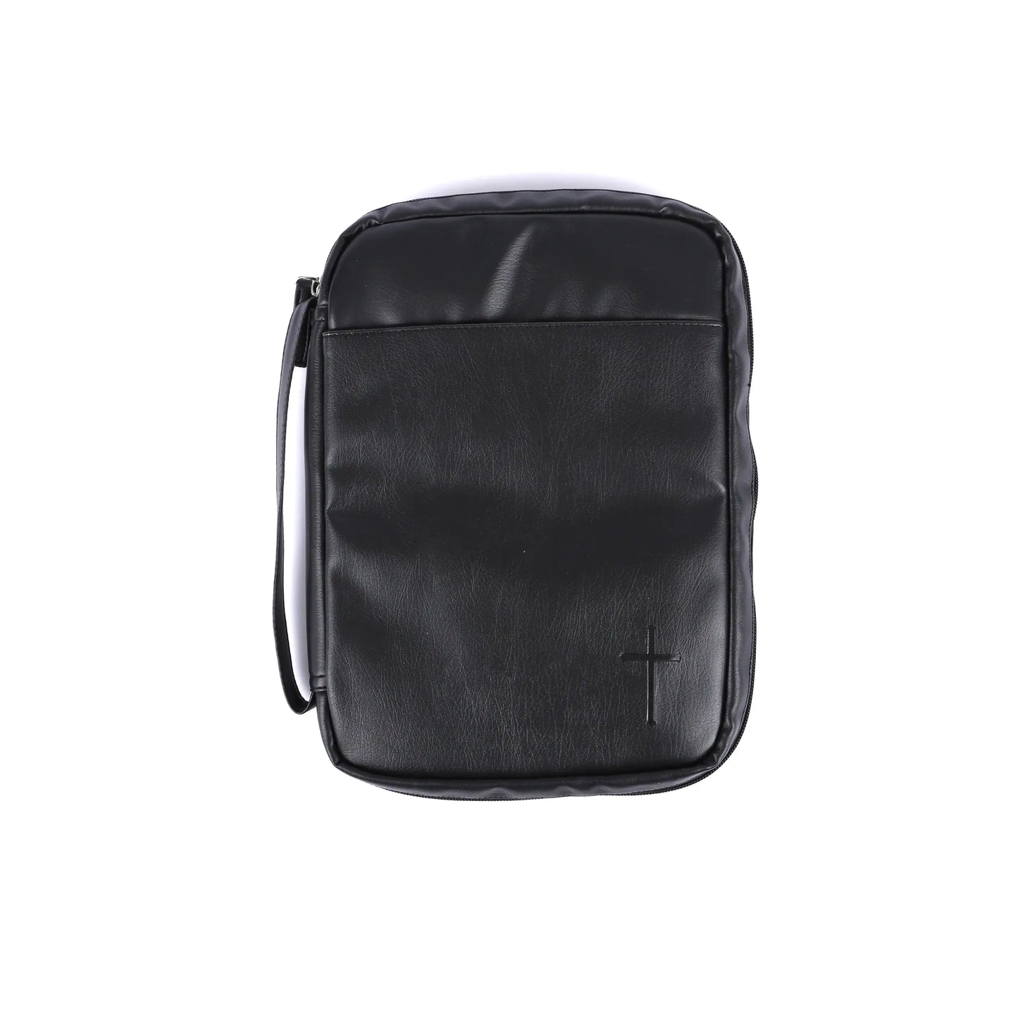 Bible Cover Imitation Leather Cross Black L
