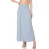 Smocked Waist Side Slit Maxi Skirt w/Pockets