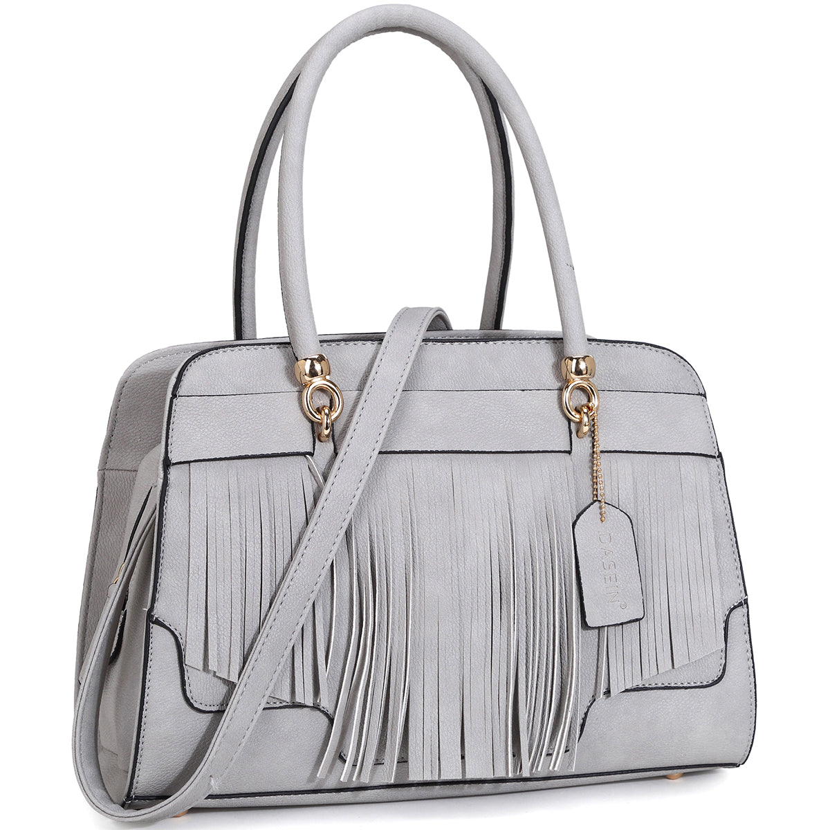 Fashion Fringe Gold-Tone Satchel