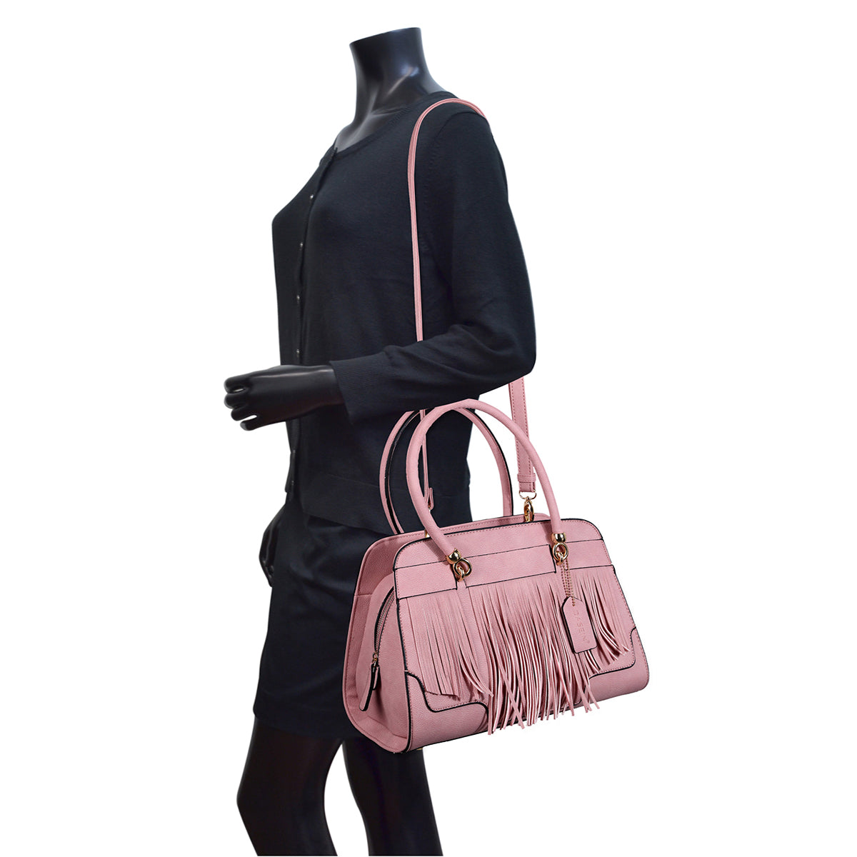 Fashion Fringe Gold-Tone Satchel