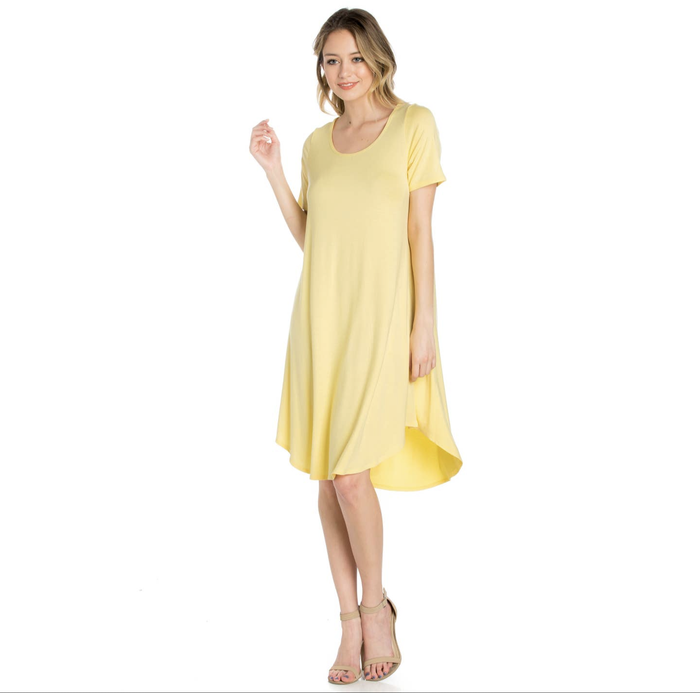 Modern knee length solid dress