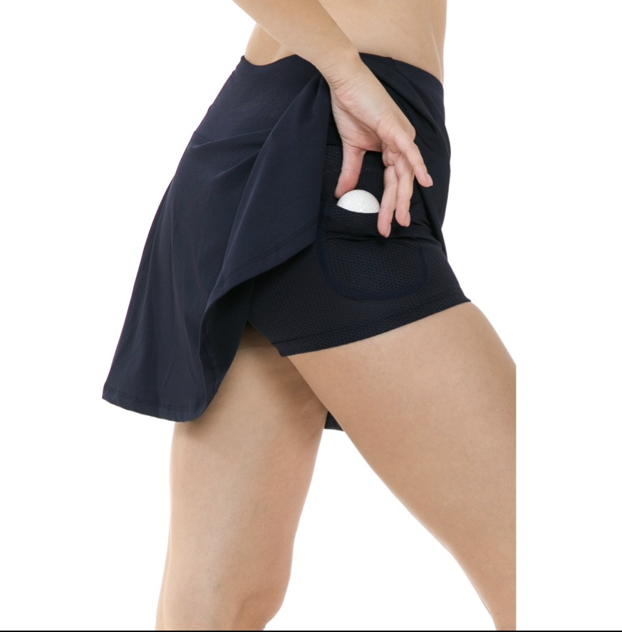 Solid skort with pocket