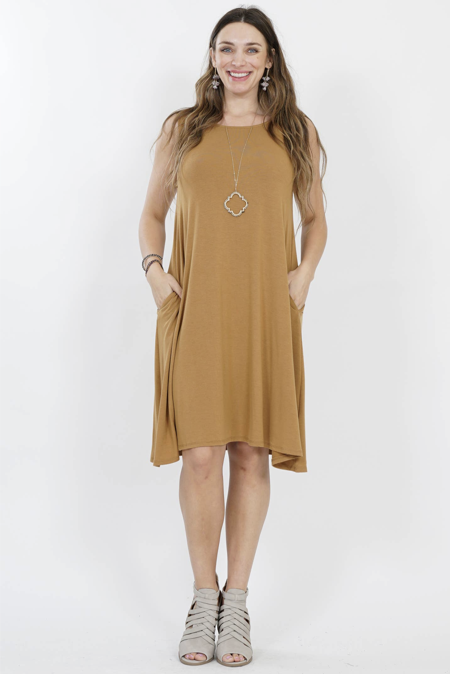 Sleeveless Side Pocket Dress