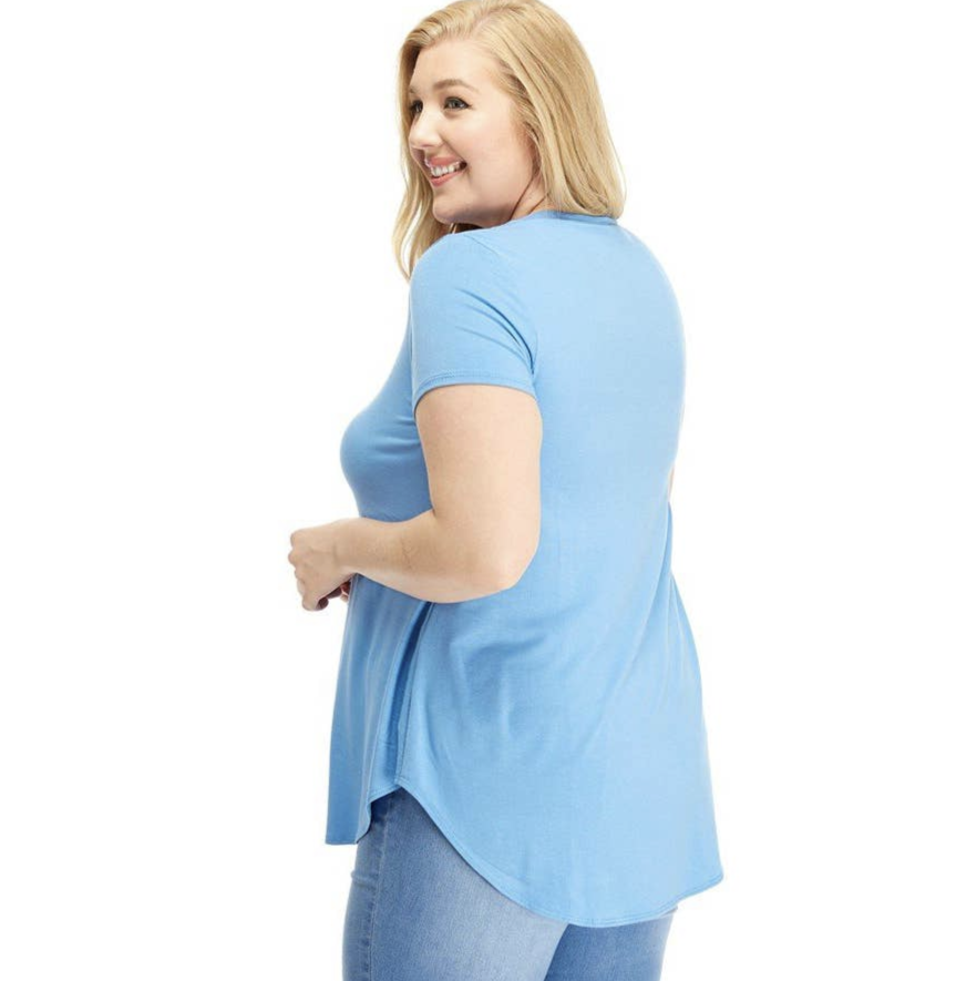 Plus Size Loose Cut Short Sleeve Top