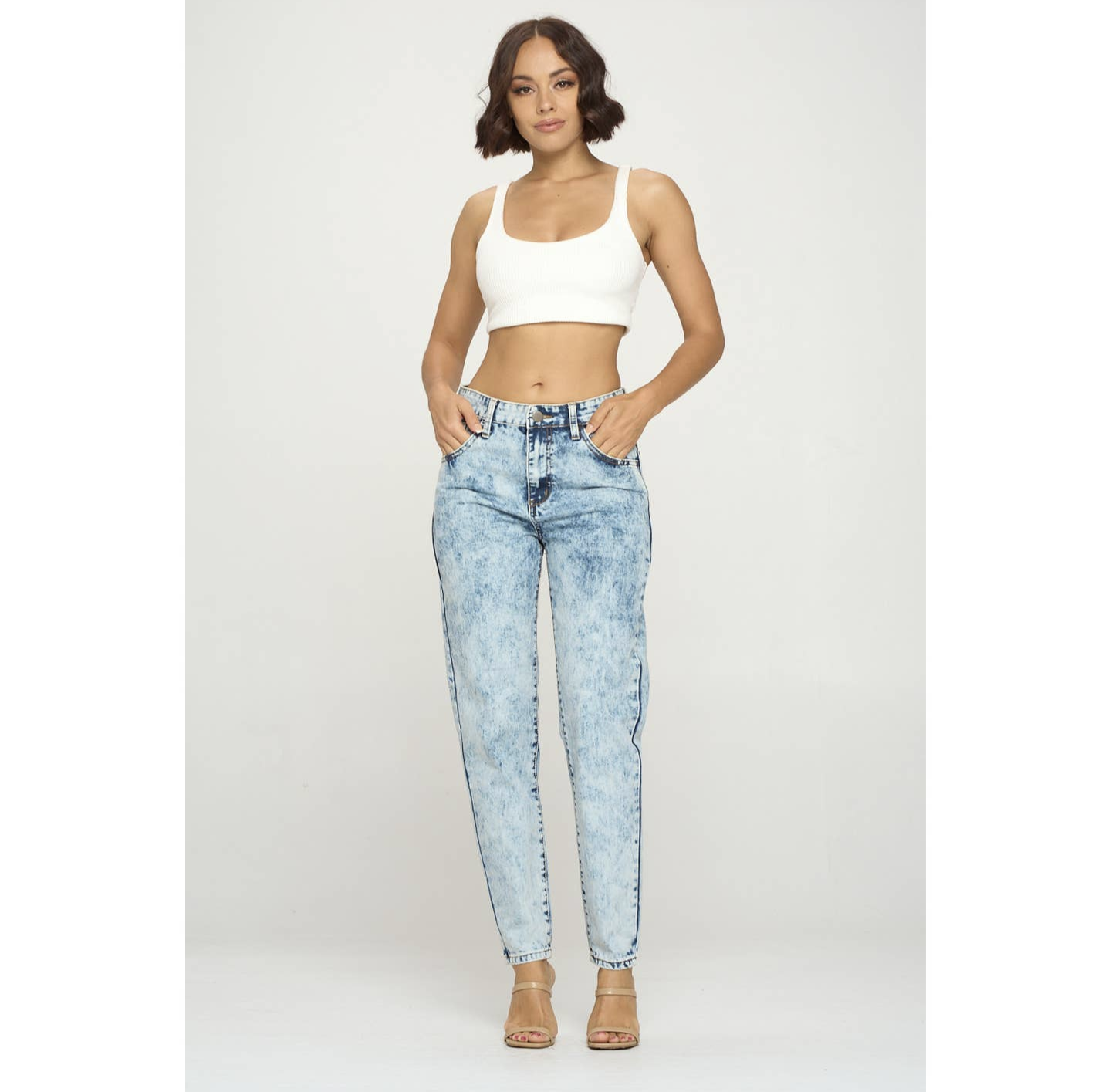 Straight Leg Boyfriend Jean Cloudy Ash Wash - Light Blue