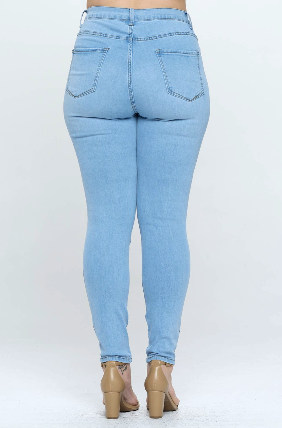Plus Size High Waisted Skinny Jeans Super Stretch