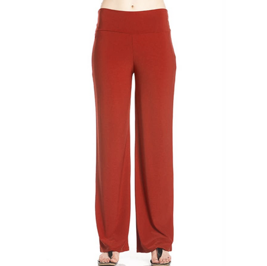 Solid Office Palazzo Pants