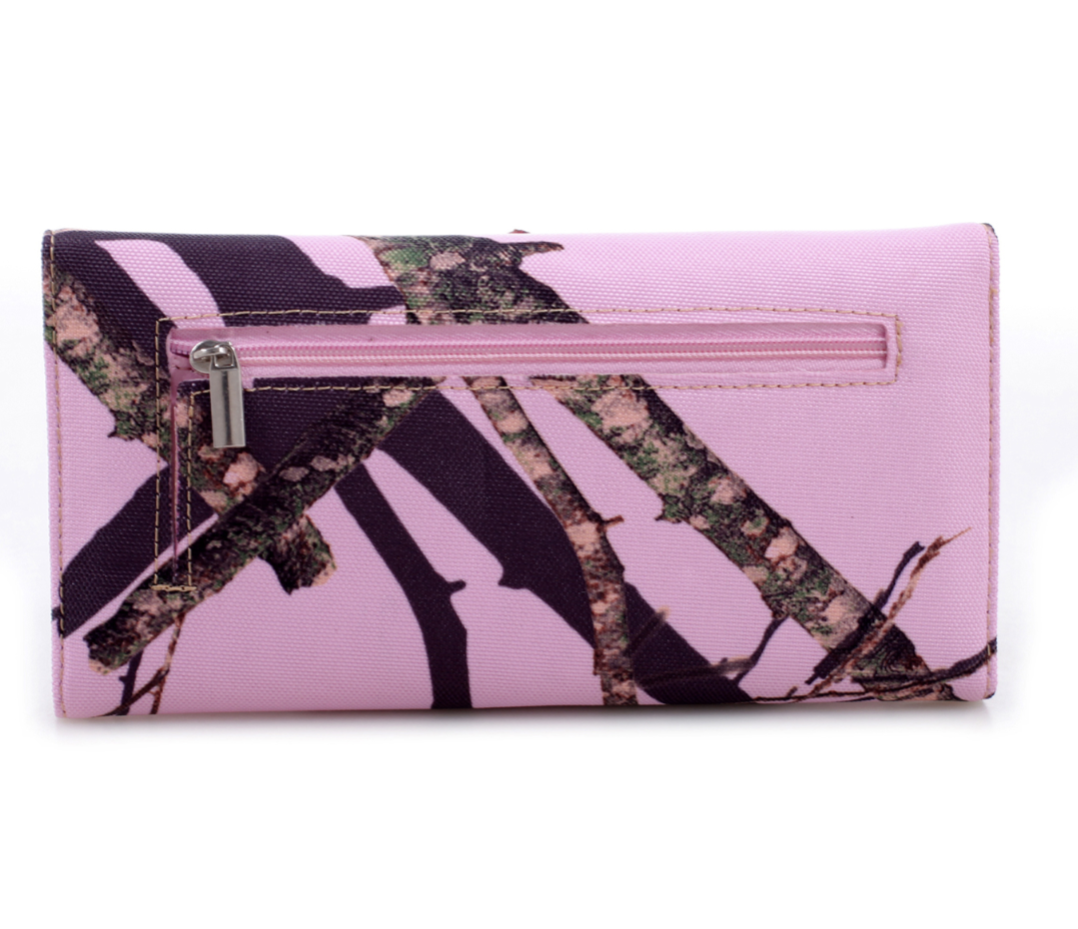 Mossy Oak® Studded Cross Embroidered Faux Leather Wallet
