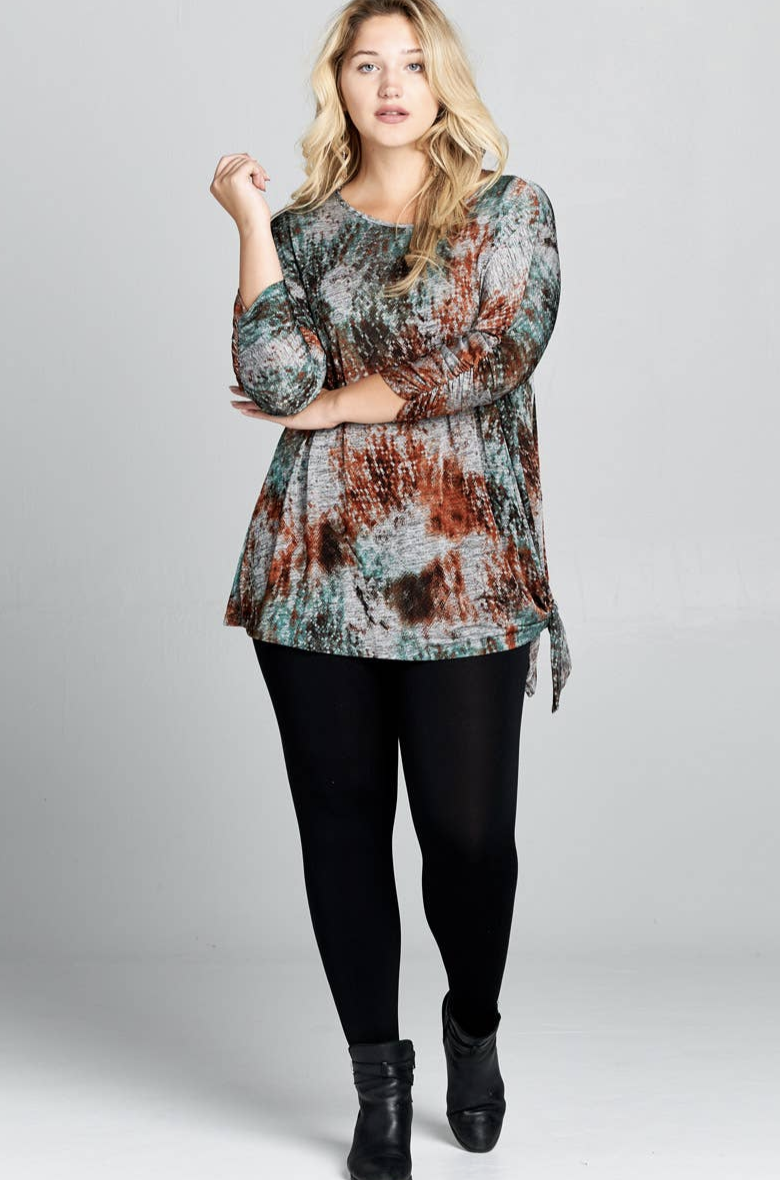 Plus Size Metallic Shimmer Asymmetrical Top