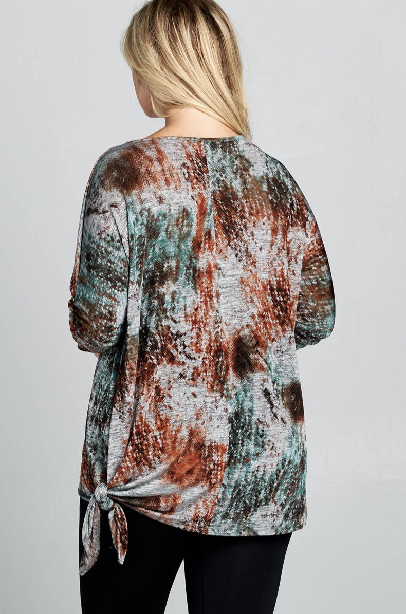 Plus Size Metallic Shimmer Asymmetrical Top