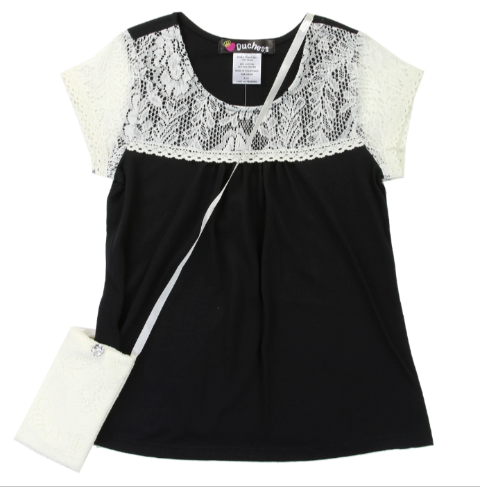 Girls 7-14 Top W/ Purse