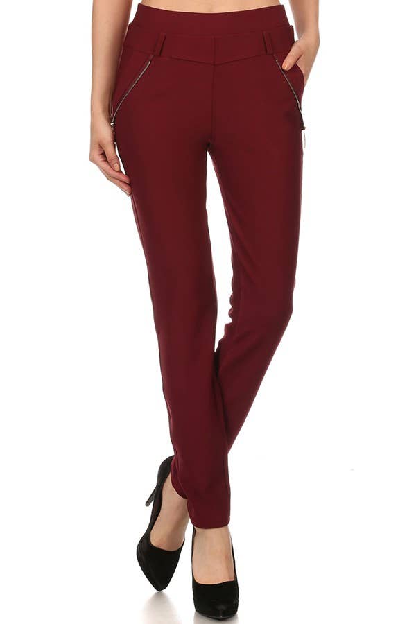 Sherpa Fur Lined Mid Rise Elastic Leggings