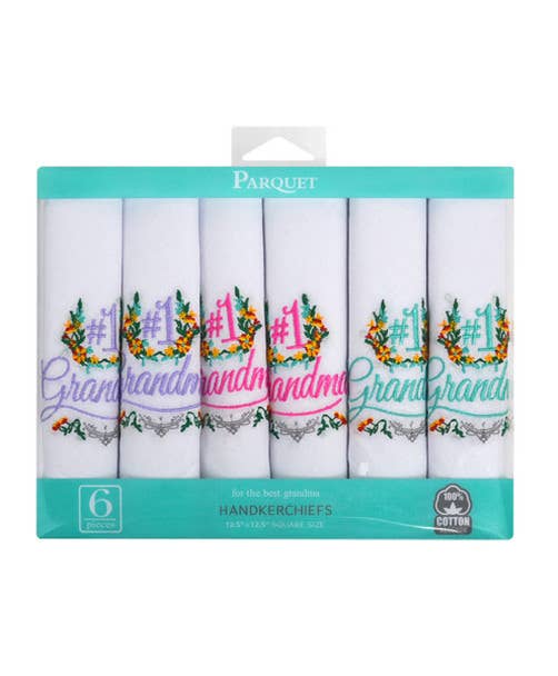 Women's "#1 Grandma" Handkerchiefs 6pcs Set